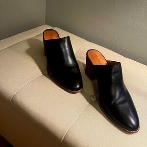Madewell Black Leather Mules